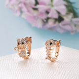 Kitten Fish Zircon Eye Drop Earrings For Girl