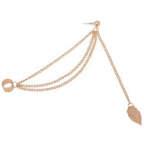 Personality Leaf Tassel Clip Earrings for Women Ear Cuff Bijoux
