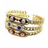 Magic Eye Chain Cuff Bracelet Wave Zircon Openning Bracelet