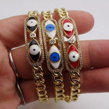 Magic Eye Chain Cuff Bracelet Wave Zircon Openning Bracelet
