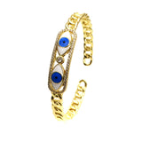 Magic Eye Chain Cuff Bracelet Wave Zircon Openning Bracelet