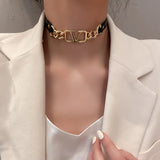 Metal Letters Splicing Necklace Personality Chain