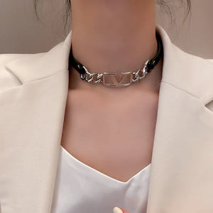 Metal Letters Splicing Necklace Personality Chain