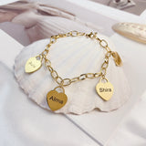 Heart Name Bracelet Stainless Steel Chain Jewelry Gift