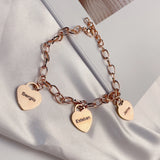 Heart Name Bracelet Stainless Steel Chain Jewelry Gift
