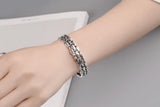 925 Silver Female Bar Fish Open Bracelet