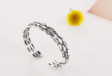925 Silver Female Bar Fish Open Bracelet