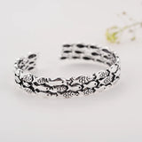 925 Silver Female Bar Fish Open Bracelet