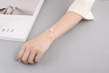 Personality Art 925 Silver Female Bar Clover Open Bracelet