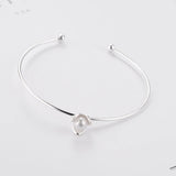 Personality Art 925 Silver Female Bar Clover Open Bracelet