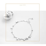 Personality 925 Silver Female Bar Double Star Bracelet