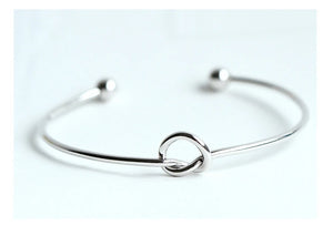 925 Silver Heart Open Bracelet - High Quality