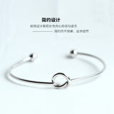 925 Silver Heart Open Bracelet - High Quality