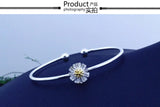 Sunflower Bar 925 Silver Bracelet High-Quality Open Design