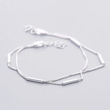 Personality Art 925 Sterling Silver Geometrical Line Bracelet