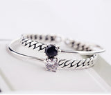 Geometric Zircon Sterling Silver Open Bracelet
