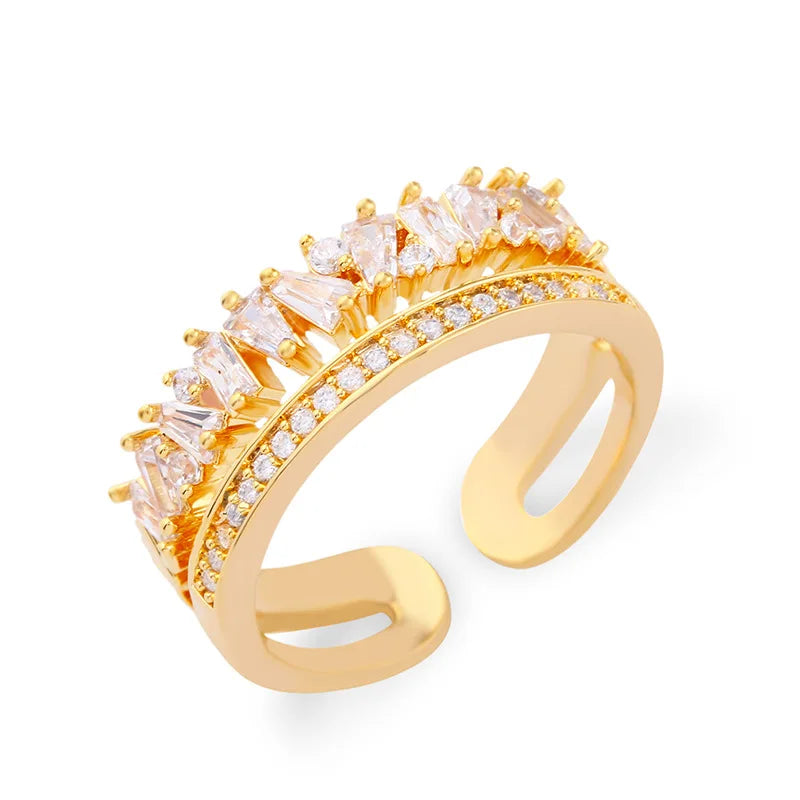 Adjustable Zircon Finger Ring Wedding Engagement Jewelry