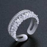 Adjustable Zircon Finger Ring Wedding Engagement Jewelry