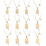 Square Embossment 12 Constellations Zodiac Collar Necklace
