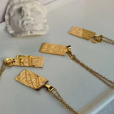 Square Embossment 12 Constellations Zodiac Collar Necklace
