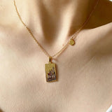 Square Embossment 12 Constellations Zodiac Collar Necklace