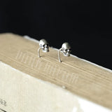 925 Sterling Silver Skeleton Ear Studs Earrings Punk Style