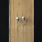 925 Sterling Silver Skeleton Ear Studs Earrings Punk Style