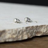 925 Sterling Silver Skeleton Ear Studs Earrings Punk Style