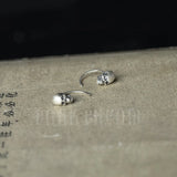 925 Sterling Silver Skeleton Ear Studs Earrings Punk Style