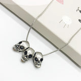 Punk Style Silver Plated Skull Necklace Halloween Motorcycle Party