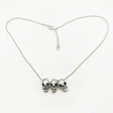 Punk Style Silver Plated Skull Necklace Halloween Motorcycle Party