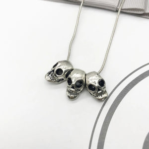 Punk Style Silver Plated Skull Necklace Halloween Motorcycle Party