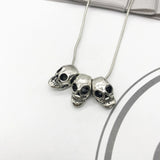 Punk Style Silver Plated Skull Necklace Halloween Motorcycle Party