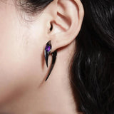 Punk Unisex Silver Zircon Prickles Earrings
