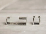 Sterling Silver Geometry Square Ear Cuff Clip Earrings