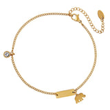 Small Elephant Zircon Anklet for Women Charm Anklet Animal Jewelry