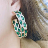 Retro Hoop Earrings for Women Wedding Party E10089