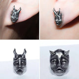 Gothic Demon Baby Stud Earrings Devil Prajna Skull Earrings