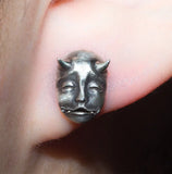 Horned Demon Baby Stud Earrings Devil Prajna Skull Earrings