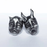 Horned Demon Baby Stud Earrings Devil Prajna Skull Earrings