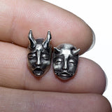 Gothic Demon Baby Stud Earrings Devil Prajna Skull Earrings