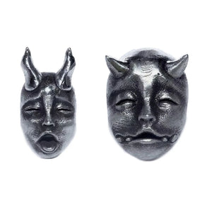 Gothic Demon Baby Stud Earrings Devil Prajna Skull Earrings