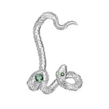 Zircon Charm Ear Cuff Jewelry Silver Plated Snake Shape Ear Clip for Women