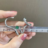 Zircon Charm Ear Cuff Jewelry Silver Plated Snake Shape Ear Clip for Women