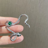 Zircon Charm Ear Cuff Jewelry Silver Plated Snake Shape Ear Clip for Women