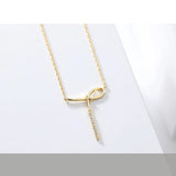 Geometric Pendant Tassel Necklace with Zircon Silver Chain