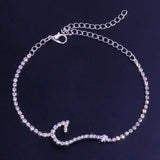 Personality Rhinestone Ladies Anklet Crystal Fish Hook Bare Foot Chain