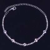 Personality Rhinestone Ladies Anklet Crystal Fish Hook Bare Foot Chain