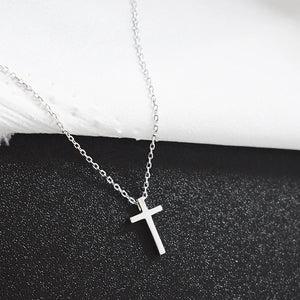 Mini Cross Clavicle Chain Necklace Female