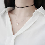 Mini Cross Clavicle Chain Necklace Female